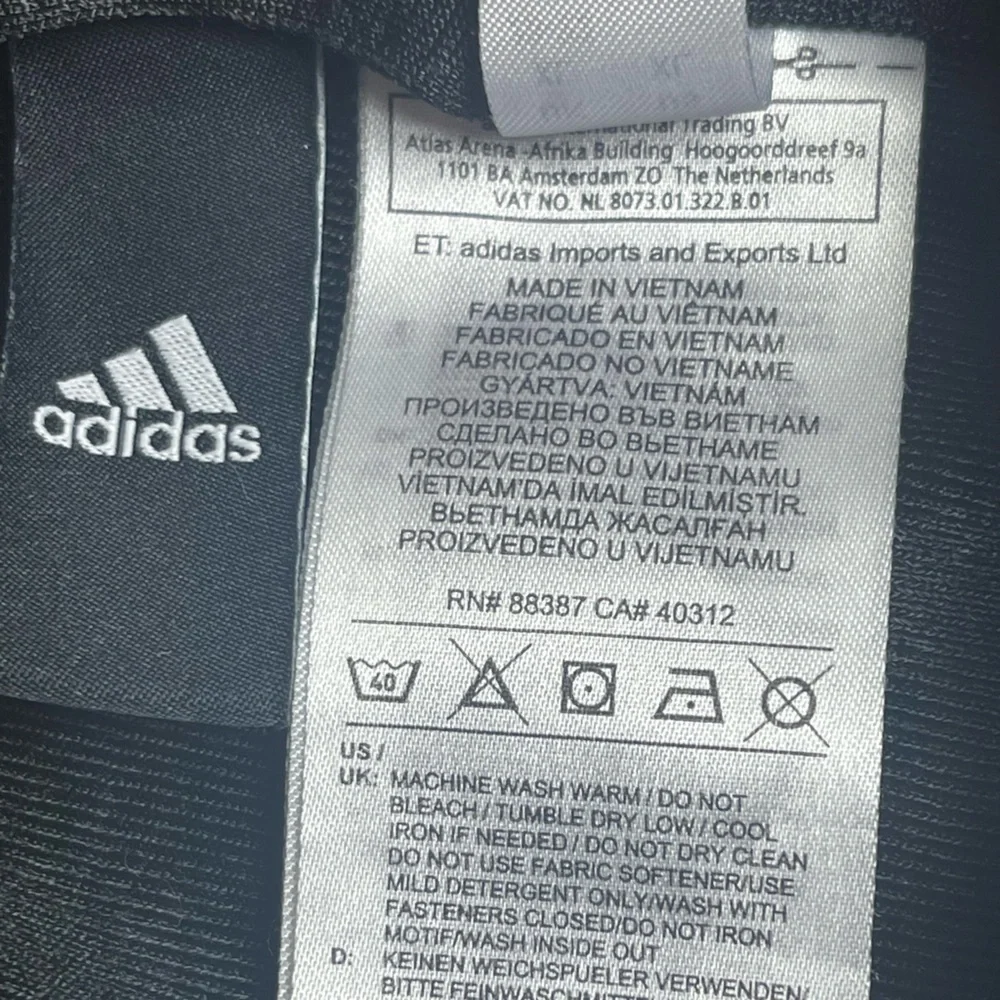 Adidas Black and White 3-Stripe Full Zip Track Jacket - Picture 9 of 9